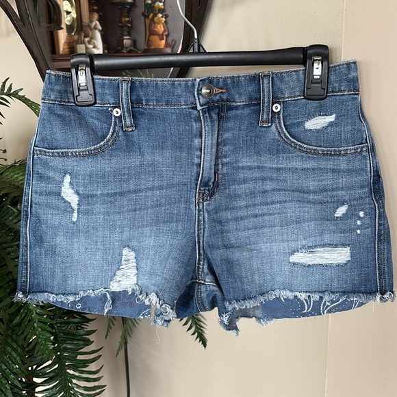 NWOT Aerie Daydream Denim Jean Shorts Distressed Stretch Waist Blue Soft Comfy - Picture 16 of 16